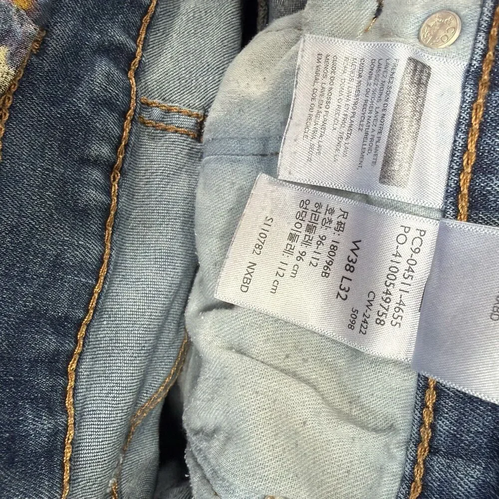 Levis 511 Slim Fit Stretch Jeans Mens Size 38x32 Med Wash Denim Casual Pants